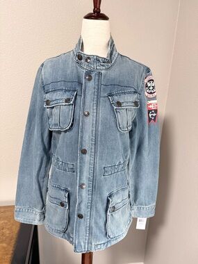 Polo Ralph Lauren Youth Girls Sz 16 Denim Utility Army Jacket NWT